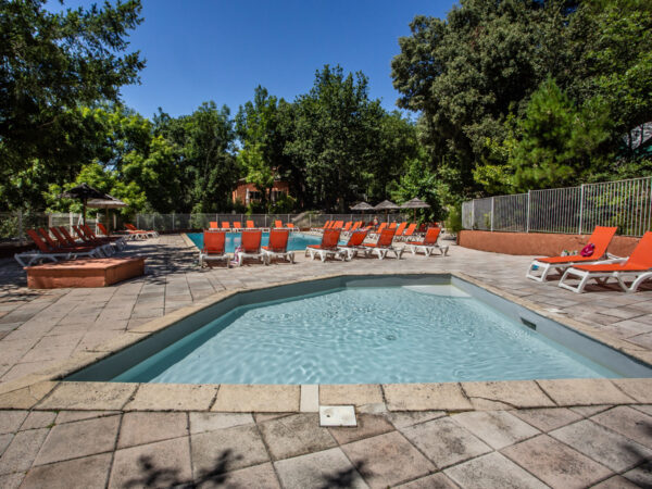 Campsite's swimming pool with paddling pool