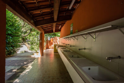 The campsite's sanitation block - Sinks for dishwashing